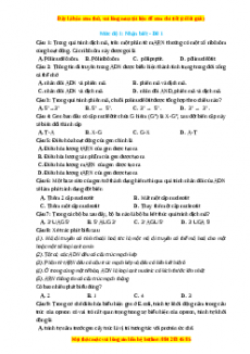 Bộ 1900 câu hỏi trắc nghiệm Sinh chọn lọc theo mức độ vận dụng có đáp án