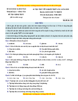 Đề thi thử Sinh học Sở Bà Rịa - Vũng Tàu lần 1 năm 2023