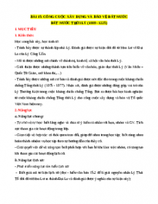 Giáo án Bài 15 Lịch sử 7 Chân trời sáng tạo (2024): Công cuộc xây dựng và bảo vệ đất nước thời Lý(1009-1225)