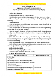 Giáo án Tự nhiên và xã hội 3 Cánh diều Bài 9: Hoạt động sản xuất nông nghiệp (Tiết3)