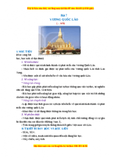 Giáo án Bài 7 Lịch sử 7 Kết nối tri thức (2024): Vương quốc Lào