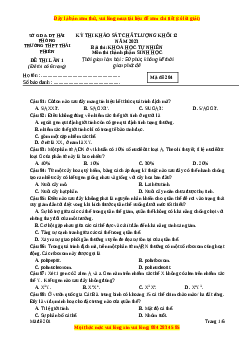 Đề thi thử Sinh học trường Thái Phiên - Hải Phòng lần 1 năm 2023