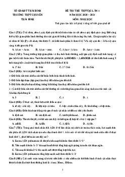 Bộ 43 Đề thi thử Sinh học THPT Quốc Gia năm 2021 chọn lọc từ các trường