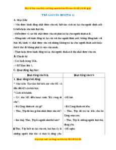 Giáo án Đạo đức 1 Chân trời sáng tạo Trả lại của rơi