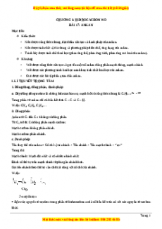 Bộ chuyên đề đầy đủ môn Hóa học 11 năm 2023 - Chương 5: Hidrocacbon no