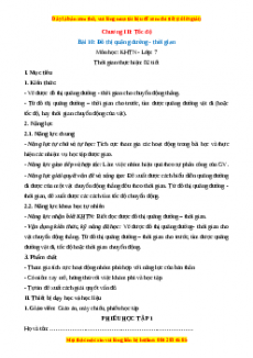 Giáo án Vật lí 7 Kết nối tri thức Bài 10: Đồ thị quãng đường - thời gian