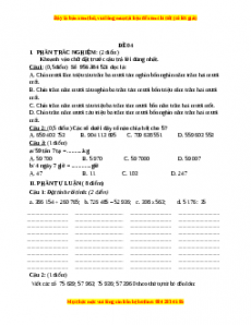 Đề thi Toán lớp 4 cuối kì 1 năm 2022 - 2023 (Đề 4)