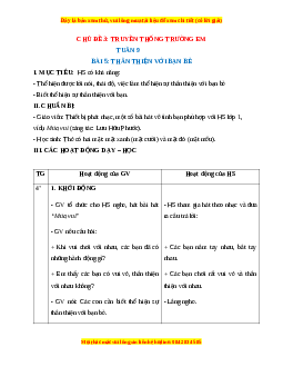 Giáo án HĐTN lớp 1 Tuần 9