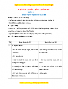 Giáo án HĐTN lớp 1 Tuần 9