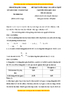 Đề thi vào 10 môn Hóa học năm 2023 - Trường THPT Chuyên Bắc Ninh