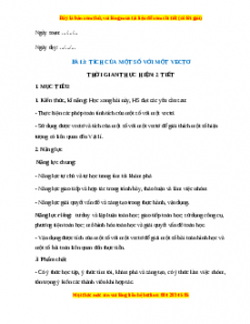 Giáo án Tích của một số với một vecto Toán 10 Chân trời sáng tạo
