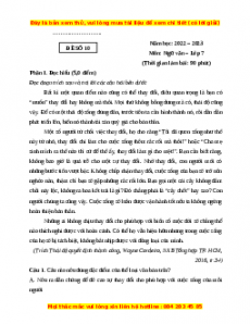 Đề thi giữa kì 2 Ngữ Văn lớp 7 Kết nối tri thức (Đề 10)