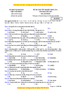 Đề thi thử Hóa học trường Yên Định 2 lần 1 năm 2023