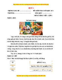 Đề thi Tiếng Việt lớp 1 Học kì 1 Kết nối tri thức (Đề 6)