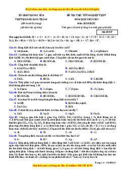 Đề thi thử Hóa học trường Hoàng Hoa Thám năm 2023