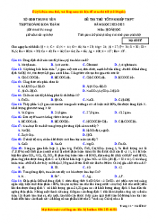 Đề thi thử Hóa học trường Hoàng Hoa Thám năm 2023
