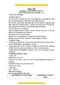 Giáo án Mùa thu của em Tiếng việt 3 Chân trời sáng tạo