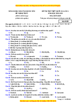 Đề thi thử Hóa học Sở  Hưng Yên lần 1 năm 2023
