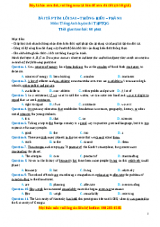 Chuyên đề bài tập Tiếng Anh 12 năm 2023 Dạng 6 - 200 bài Tìm lỗi sai