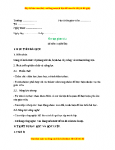 Giáo án  Ôn tập giữa học kì 2 Công nghệ 10 Cánh diều