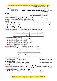 Đề thi thử THPT Quốc Gia môn Toán có đáp án (đề 10 ) - thầy Huỳnh Đức Khánh