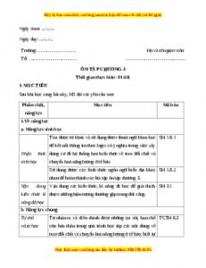 Giáo án Sinh học 10 Ôn tập chương 3 (Chân trời sáng tạo)