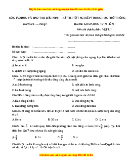Đề thi thử Vật lí Sở Bắc Ninh - Đề 2 năm 2023