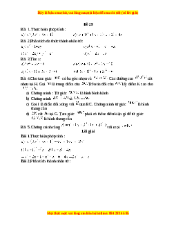 Đề thi giữa kì 1 Toán 8 năm 2023 - Đề 29