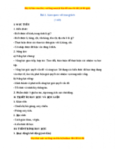 Giáo án Tin học 7 Cánh diều Chủ đề E Bài 2: Làm quen với trang tính