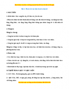 Giáo án Phân tích đa thức thành nhân tử Toán 8 Chân trời sáng tạo