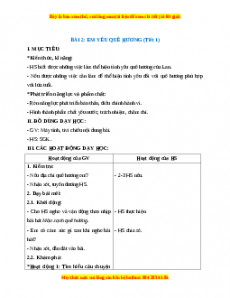 Giáo án Em yêu quê hương Đạo đức 2 Kết nối tri thức