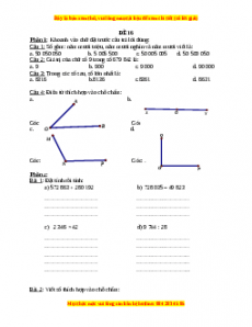 Đề thi Toán lớp 4 cuối kì 1 năm 2022 - 2023 (Đề 16)