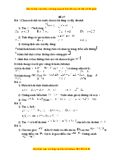 Đề thi giữa kì 1 Toán 8 năm 2023 - Đề 17