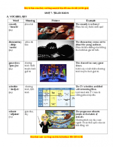 Unit 7: TELEVISION - Luyện chuyên sâu Ngữ pháp và Bài tập tiếng Anh 6