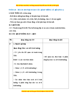 Giáo án HĐTN lớp 1 Tuần 28