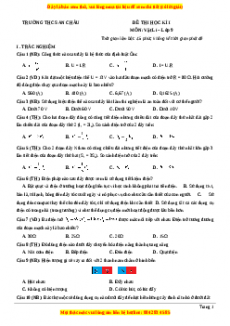 Đề thi học kì 1 Vật lí 9 năm 2023 trường THCS An Châu - Tỉnh An Giang