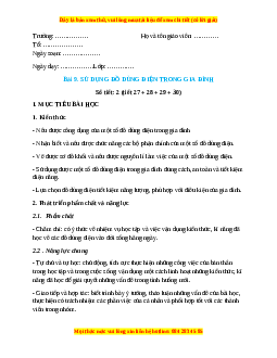 Giáo án Công nghệ 6 Bài 9 (Chân trời sáng tạo): Sử dụng đồng hồ điện trong gia đình