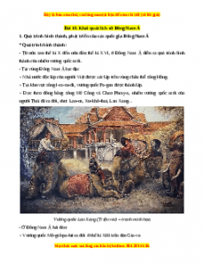 Lý thuyết Lịch sử 7 Cánh diều Bài 10: Khái quát lịch sử Đông Nam Á