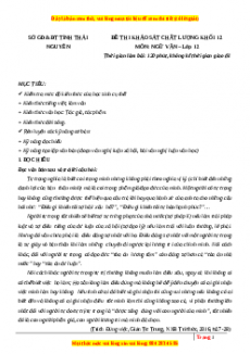 Đề thi thử Ngữ văn Sở Thái Nguyên lần 1 năm 2023