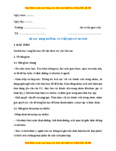 Giáo án Dinh dưỡng và hệ tiêu hóa ở người Sinh học 8 Cánh diều