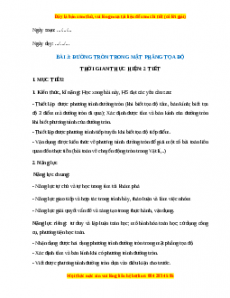 Giáo án Đường tròn trong mặt phẳng tọa độ Toán 10 Chân trời sáng tạo