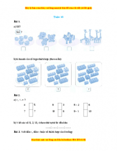 Bài tập cuối tuần Toán lớp 1 Tuần 18 Cánh diều (có lời giải)