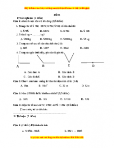 Đề thi Toán lớp 4 cuối kì 1 năm 2022 - 2023 (Đề 1)