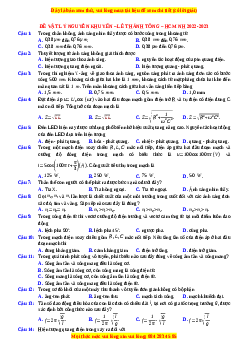 Đề thi thử Vật lí trường Nguyễn Khuyên - Lê Thánh Tông - HCM năm 2023