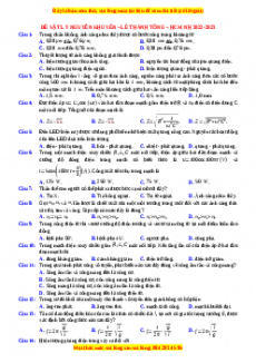 Đề thi thử Vật lí trường Nguyễn Khuyên - Lê Thánh Tông - HCM năm 2023