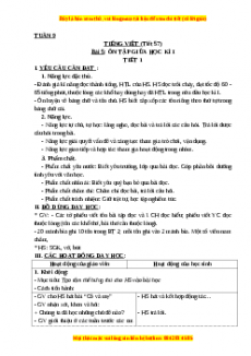 Giáo án Ôn tập giữa học kỳ I Tiếng việt 3 Cánh diều