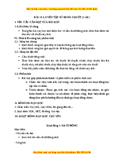 Giáo án Bài 13: Luyện tập sử dụng chuột Tin học 3 Kết nối tri thức