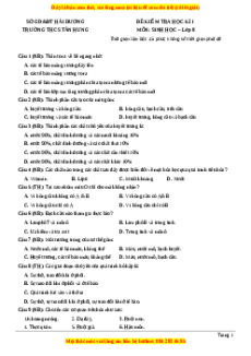 Đề thi học kì 1 Sinh học 8 năm 2023 trường THCS Tân Hưng - Hải Dương