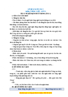 Giáo án Nghệ nhân Bát Tràng Tiếng việt 3 Chân trời sáng tạo