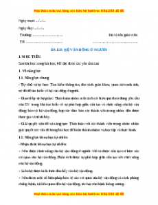 Giáo án Hệ vận động ở người Sinh học 8 Cánh diều